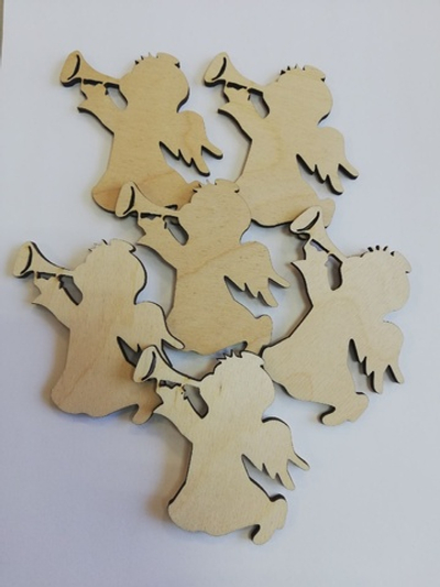 Деревянные заготовки для декорирования, Ангел,6шт