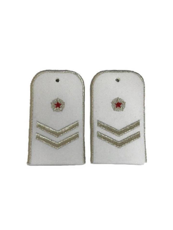 Погоны Метрополитена вышитые белые (2 лычки 1 звезда)