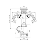 Сифон 1 1/2*40 Ani Грот с 2 носиками  А1100 АНИ пласт
