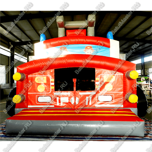 Коммерческий надувной батут "Пожарный автомобиль"