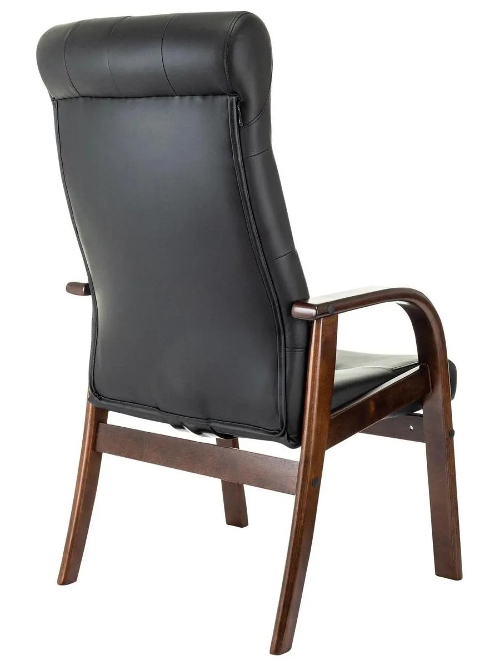 Кресло Бюрократ T-9928WALNUT-CF черный, кожа на ножках/дерево