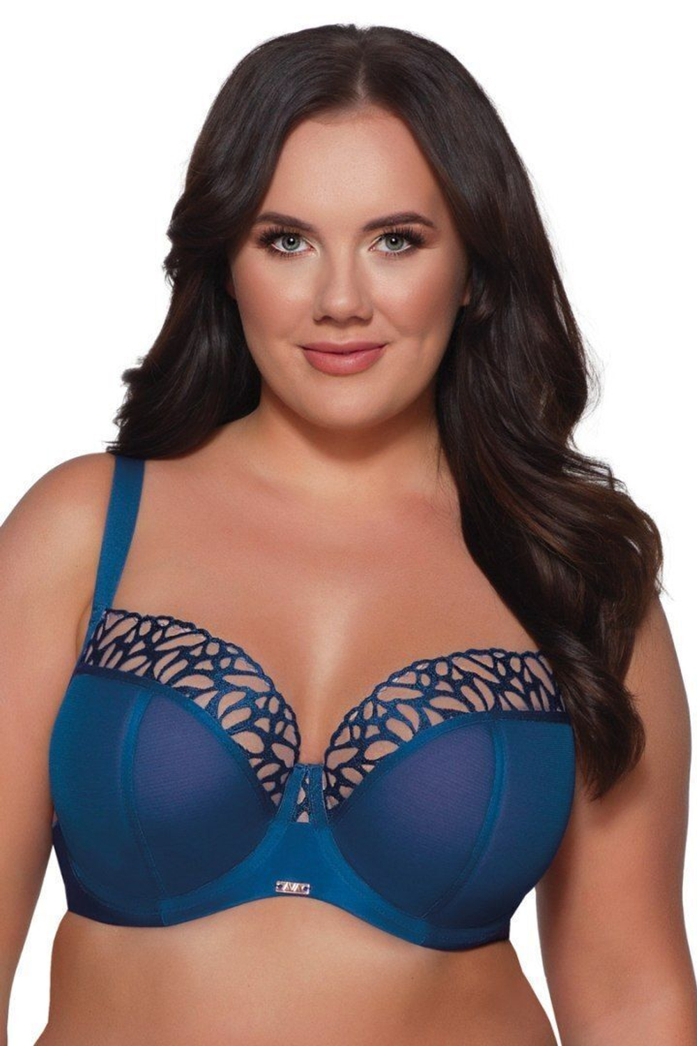 Синий бюстгальтер с шитыми +size чашками Monarch (Размер: 95G) (Цвет: синий)