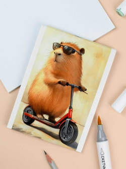 Блокнот А6 40 л. ФЕНИКС Капибара на самокате (71602)