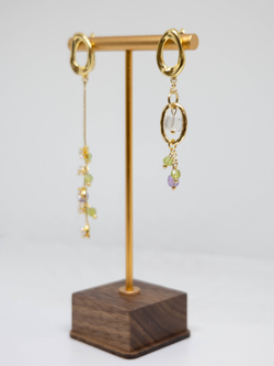 Серьги с хризолитом и аметистом