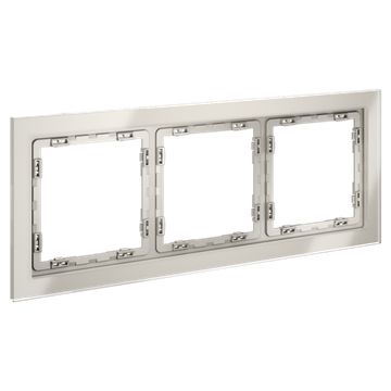 Рамка стеклянная VOLTUM S70 на 3 поста, (кашемир, стекло)