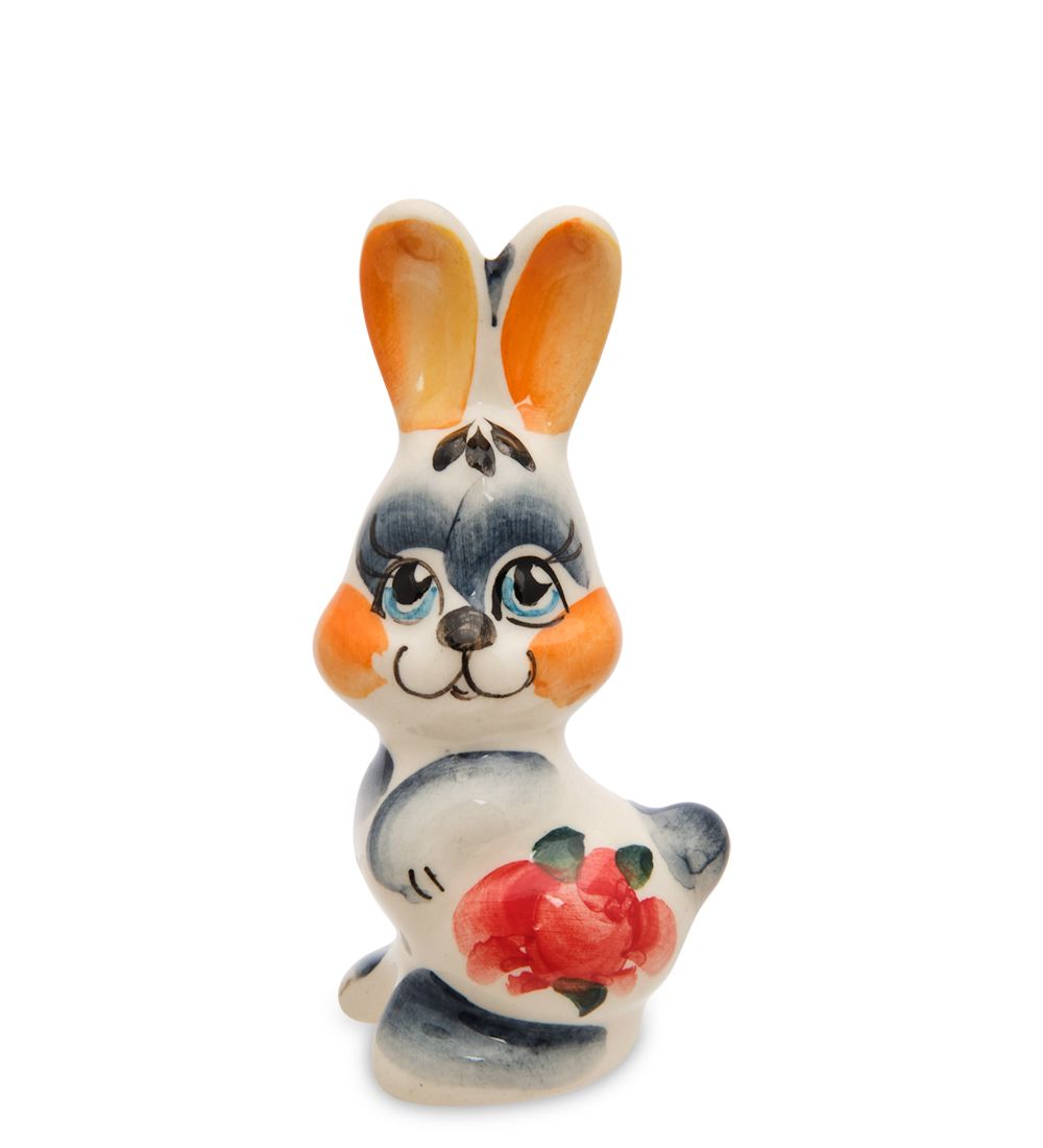 ГЛ- 827 Фигурка «Зайчонок» цв. (Гжельский фарфор)