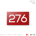 Номер на дверь 276, табличка на дверь для офиса, квартиры, кабинета, аудитории, склада, красная 120х70 мм, Айдентика Технолоджи