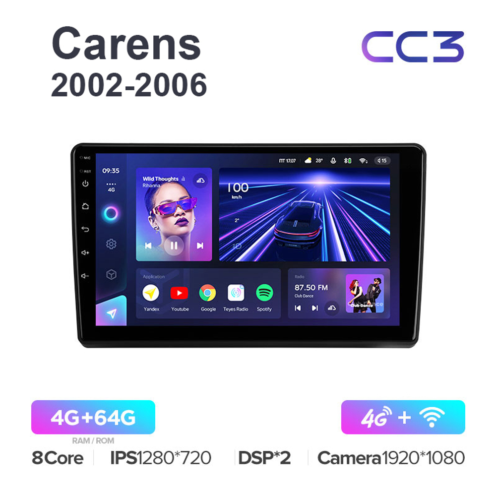 Teyes CC3 9"для KIA Carens 2002-2006