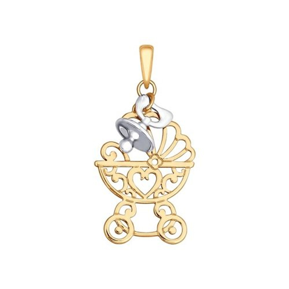 Подвеска Коляска из золота