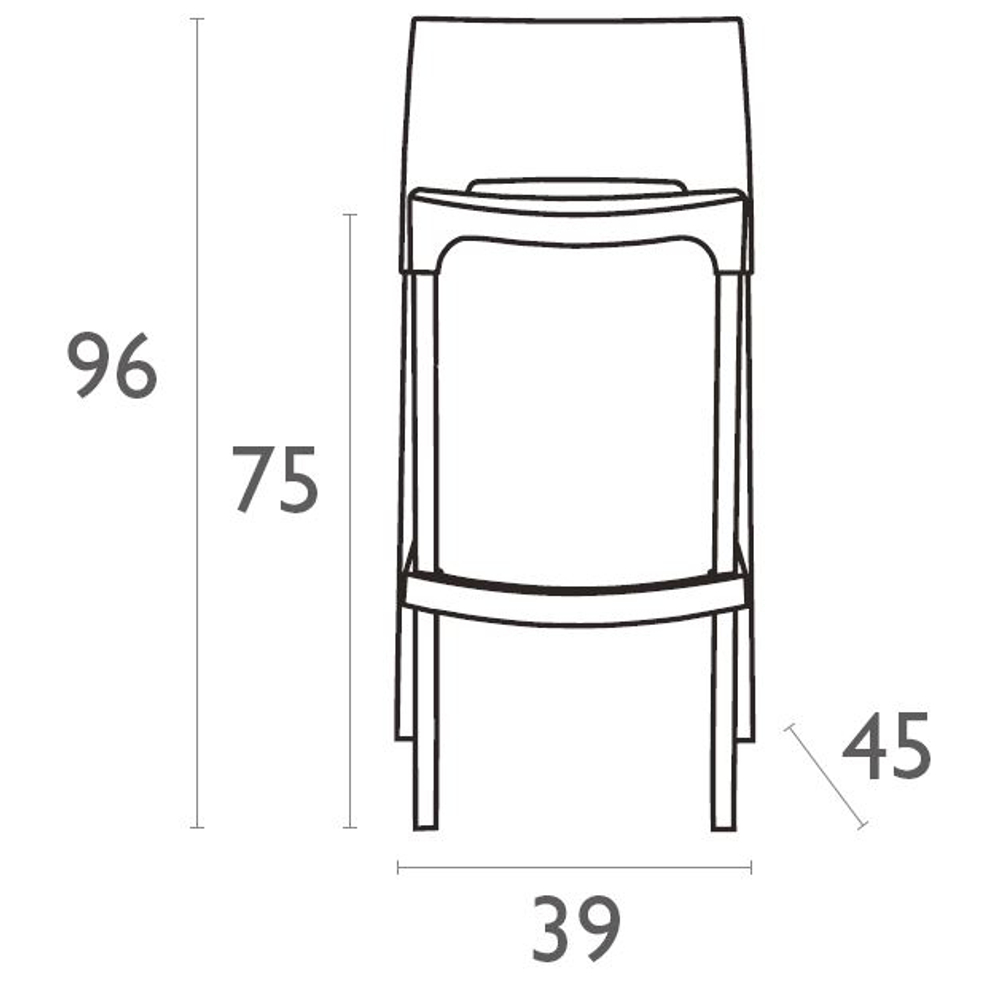 Стул пластиковый барный Siesta Contract Gio 75, светло-зеленый