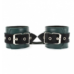 Оковы на ноги из натуральной кожи изумруд
