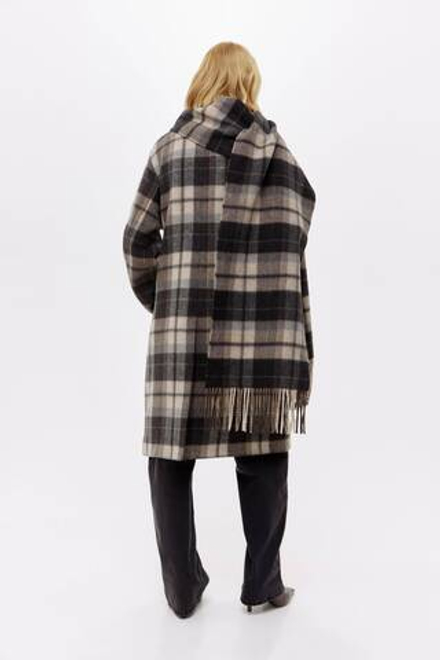 H&M Пальто из смесовой шерсти с воротником-шарфом, светло-бежевый