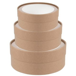 Коробка Круг с окном  18*3см.Крафт 1шт.