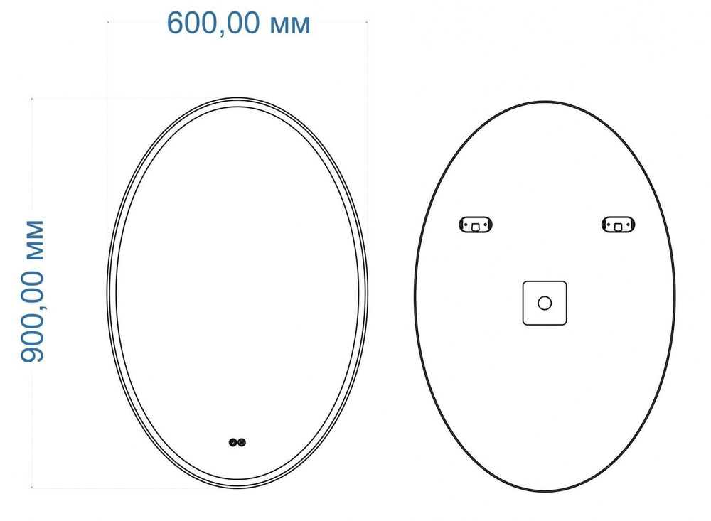 Зеркало с подсветкой и подогревом "Palermo 600x900" AM-Pal-600-900-DS-F-H