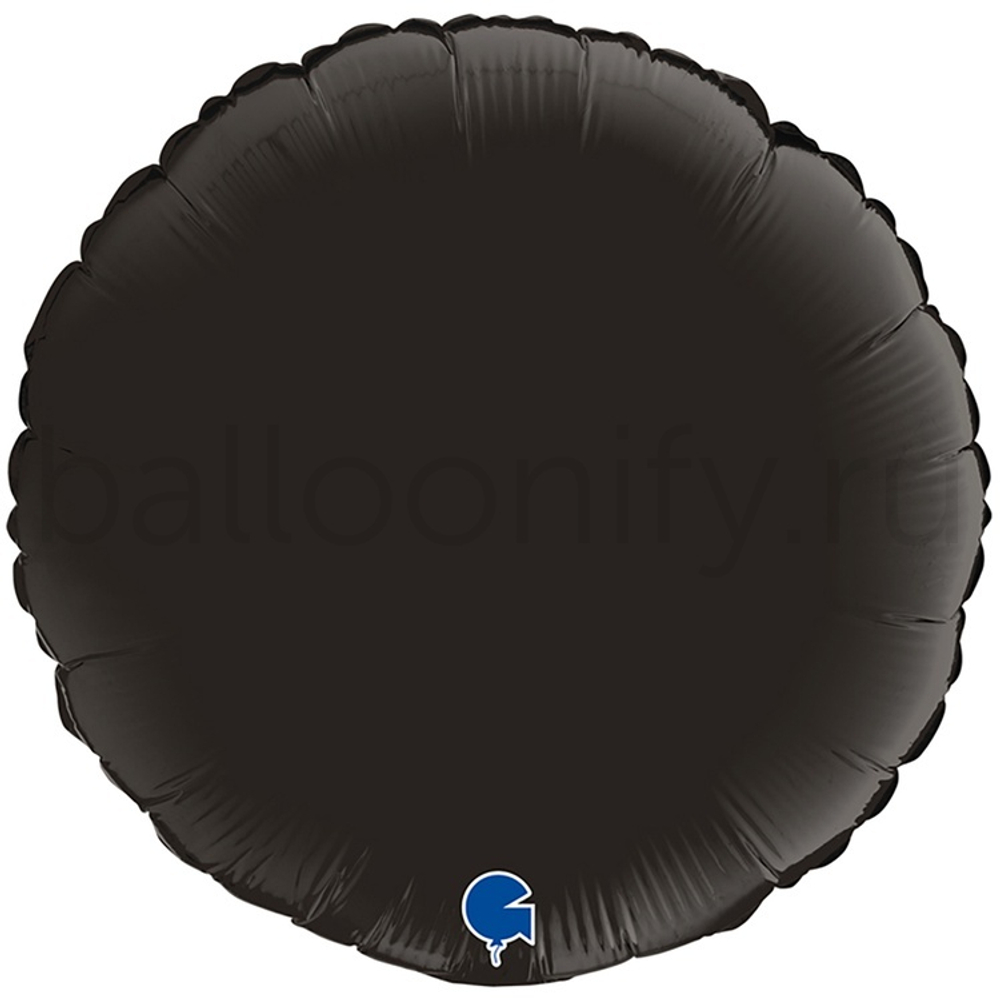Фольгированная фигура, круг 18"/46СМ Сатин Fume Black