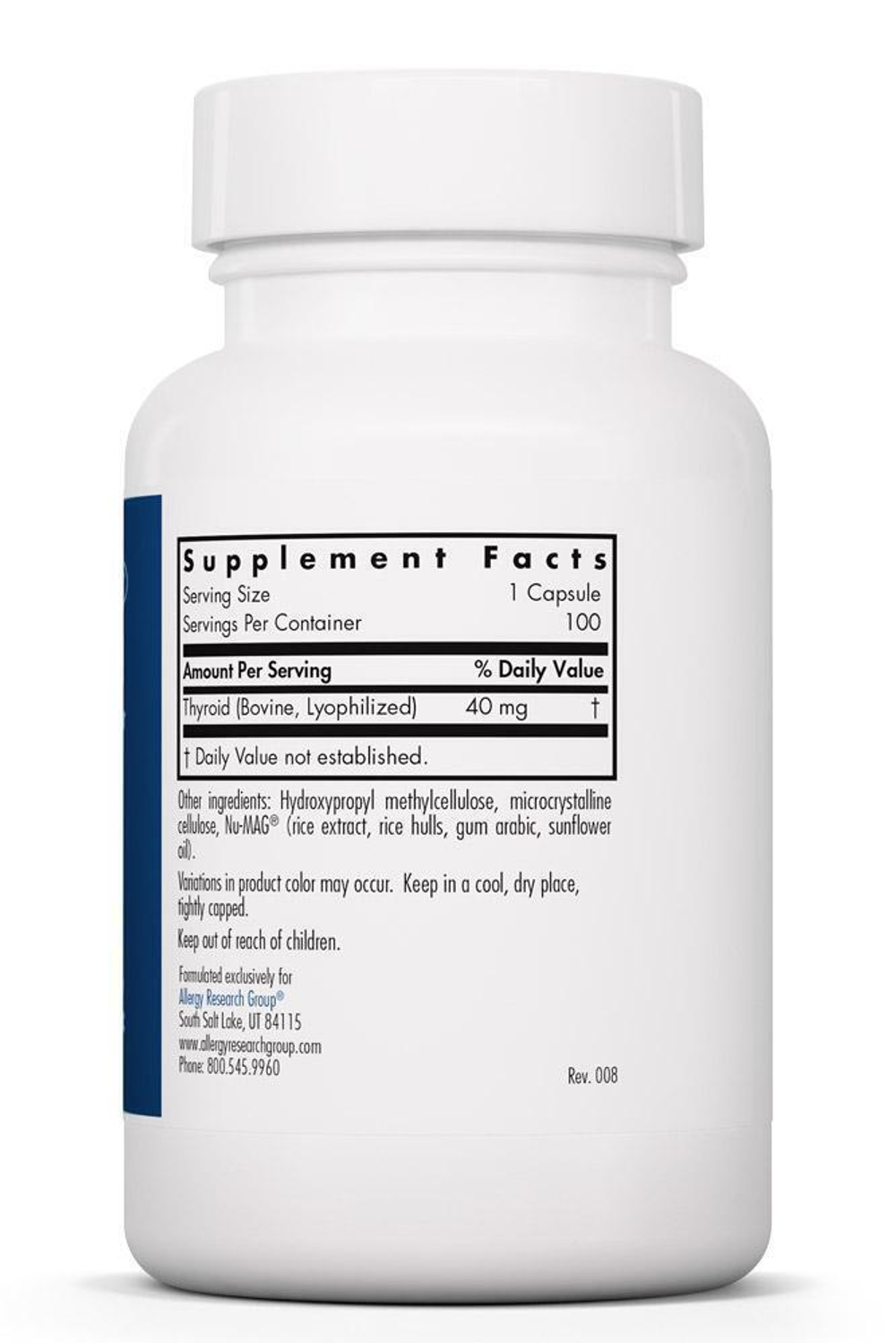 Thyroid Natural Glandular 40 мг 100 капсул Allergy Research Group