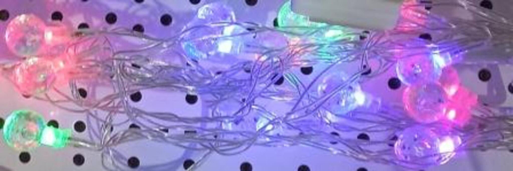 Гирлянда Шарики огранка 20LED 4м, color