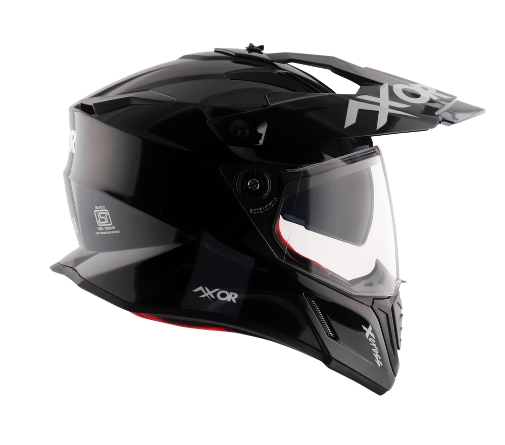 Шлем AXOR X-CROSS DUAL VISOR-E SC, с визором, цвет черный (XL)