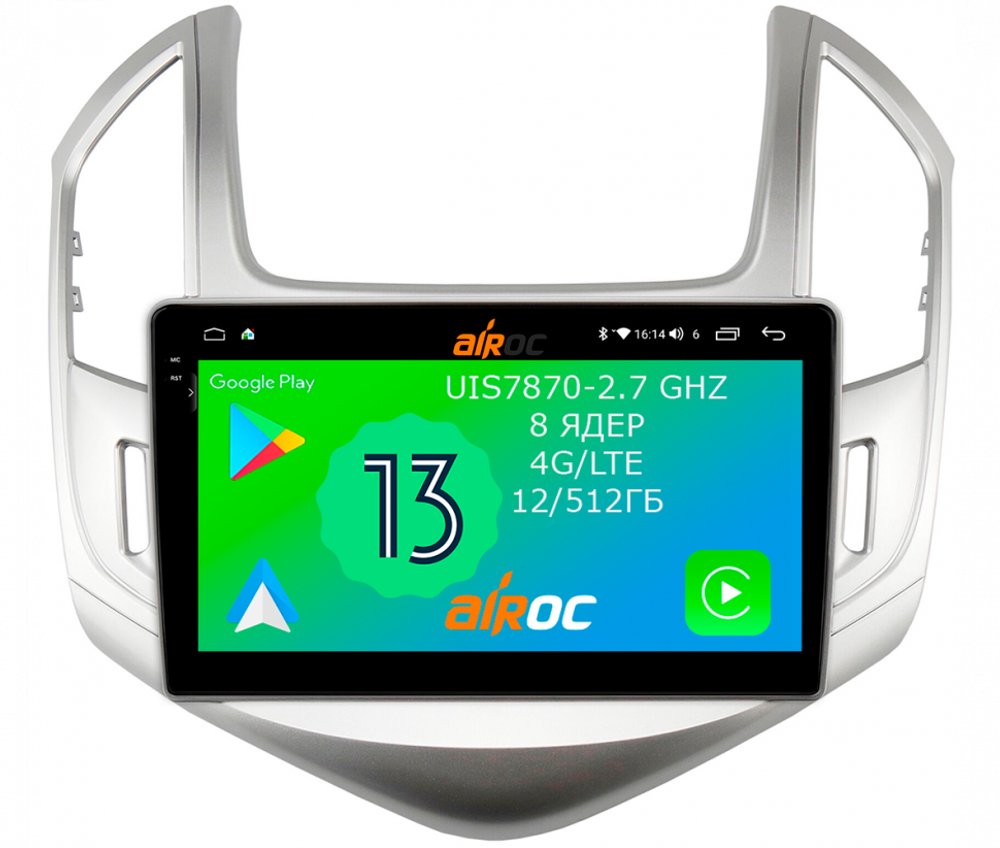Магнитола для Chevrolet Cruze 2012-2015 - Airoc 2K AU-1305 Android 13, TS20, 12/512Гб, SIM-слот