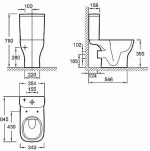 Унитаз напольный Jacob Delafon STRUKTURA UJX102-00 безободковый, с бачком