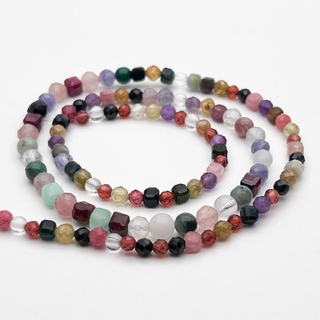 Натуральные камни микс бусины, диаметр около 3-4,4 мм, цена за нить 38 см