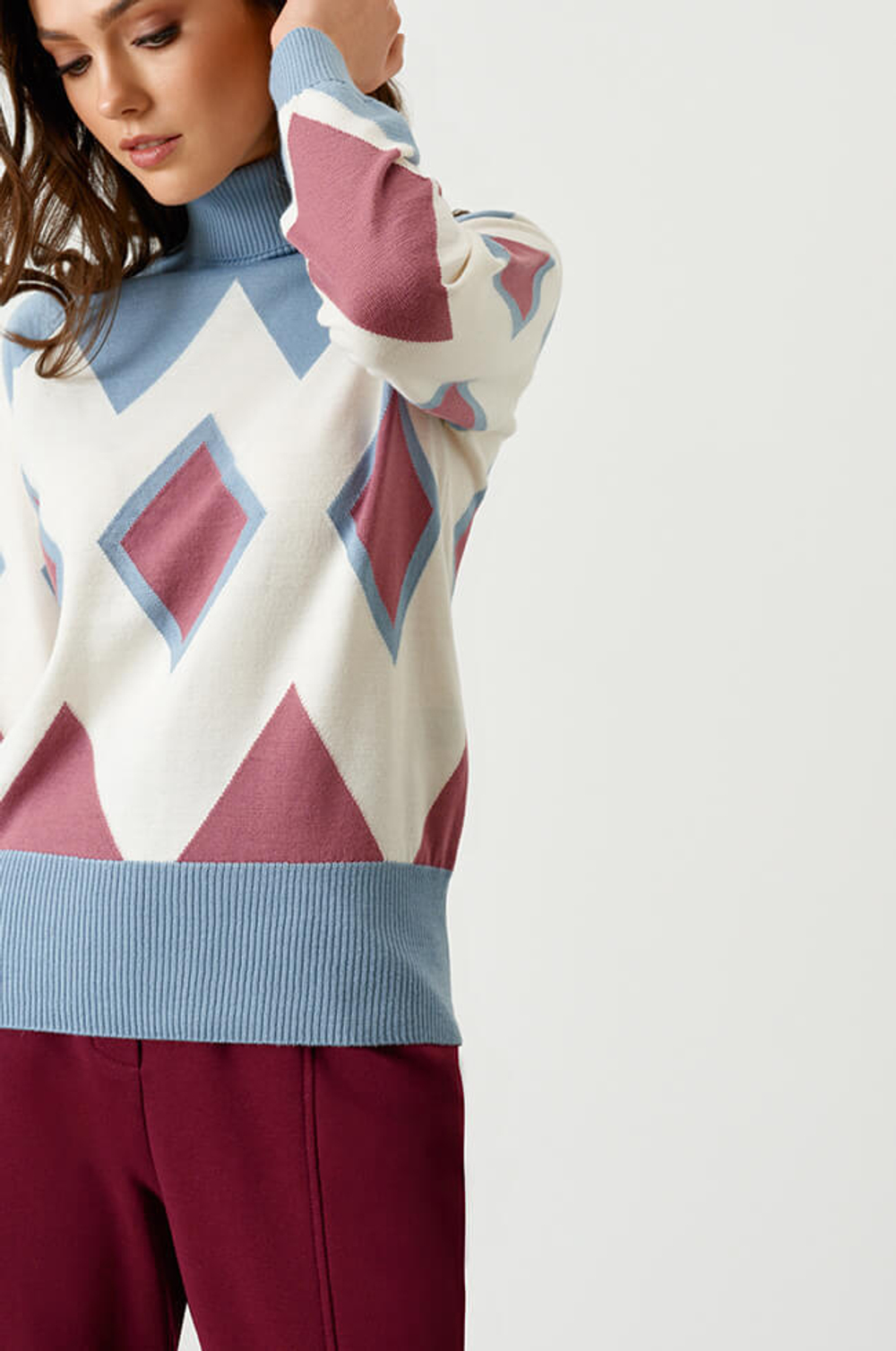 22739 Джемпер женский (голубой принт)