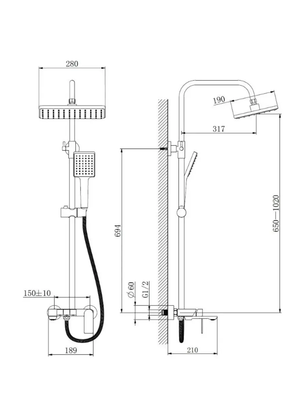 HB24639-7 Душевая система HAIBA