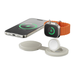 Складная зарядная станция MagSafe Satechi OntheGo Charger для iPhone и Apple Watch (Qi2) Беспроводная зарядка: Qi 15 Вт, магнитное крепление для быстрой зарядки Apple Watch (Qi 5 Вт). Проводная зарядка: нет. Сертификации MFI и Qi2. Отсутствует LED-индикац