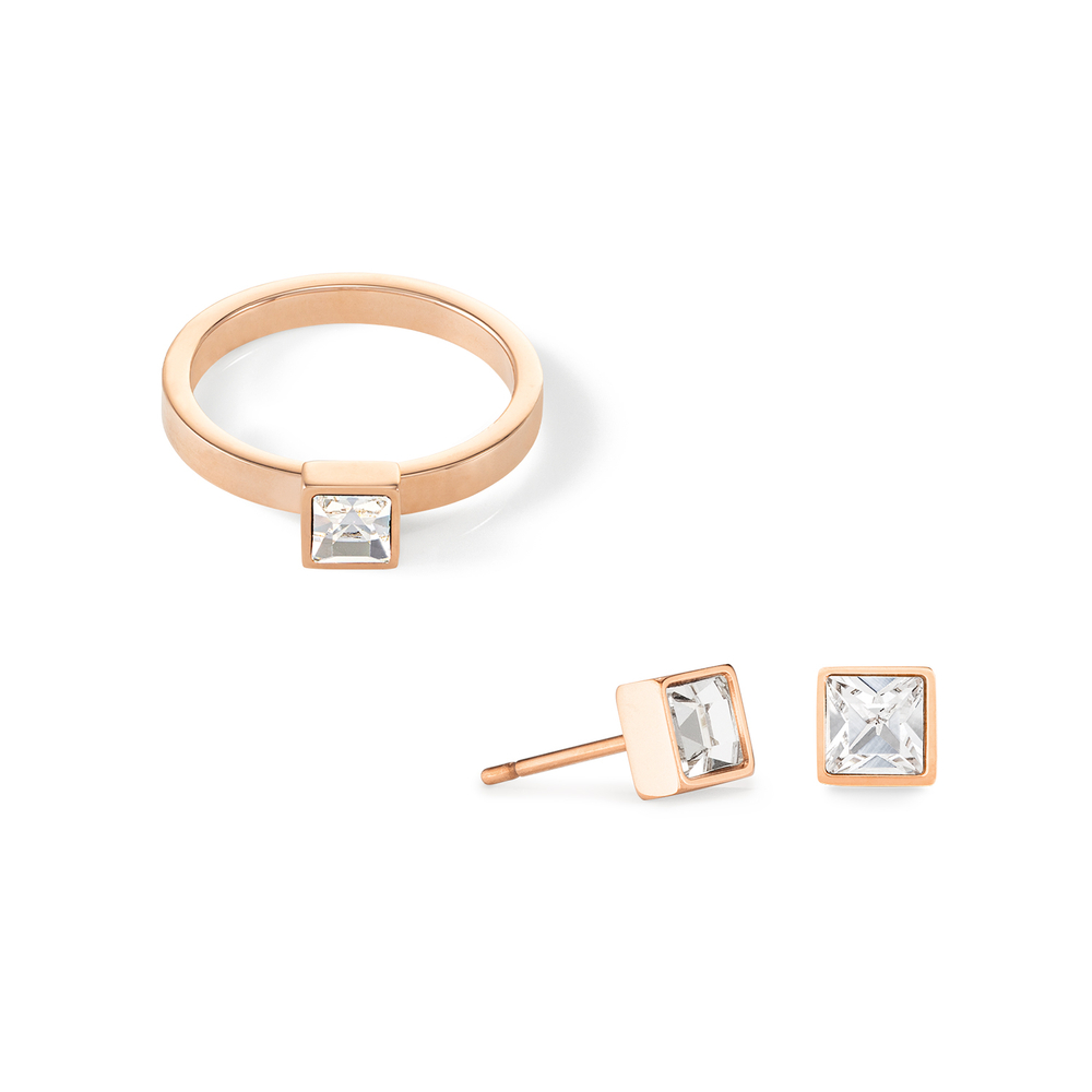 Серьги-пусеты Coeur de Lion Crystal-Rose Gold 0501/21-1822