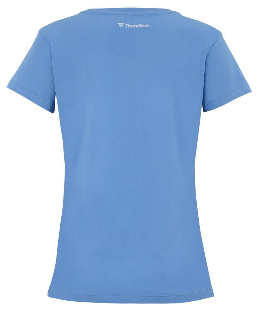 Женская теннисная футболка Tecnifibre Club Cotton Tee - небесный