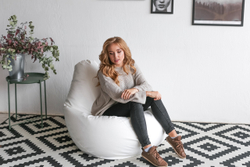 Кресло Мешок Груша Белая ЭкоКожа (2XL, Классический)