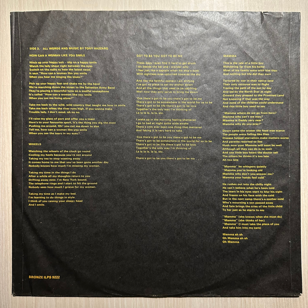 Tony Hazzard - Was That Alright Then? (Англия 1973г.)