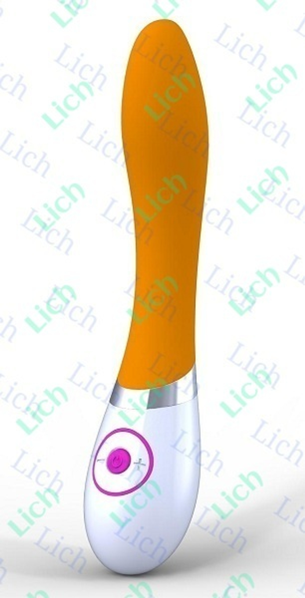 Оранжево-белый вибратор Rabbit для стимуляции G-зоны