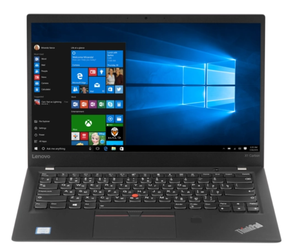 14" Ноутбук Thinkpad X1 Carbon G5 (1920x1080, Intel Core i5-7300U, RAM 8ГБ,SSD 256ГБ, Intel HD Graphics 620, Win 10Pro)