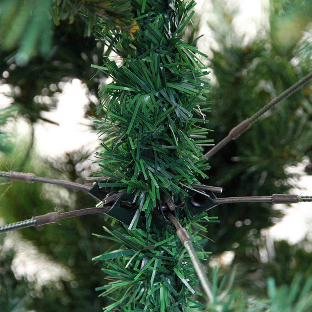 Елка светодиодная «Лесная метель» 240 см, ПВХ+леска (шишки и напыление) 1511 веток, 310 ламп LED,Теплый белый