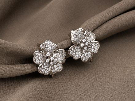 Швензы "Flowers-mini" 15мм, со стразами