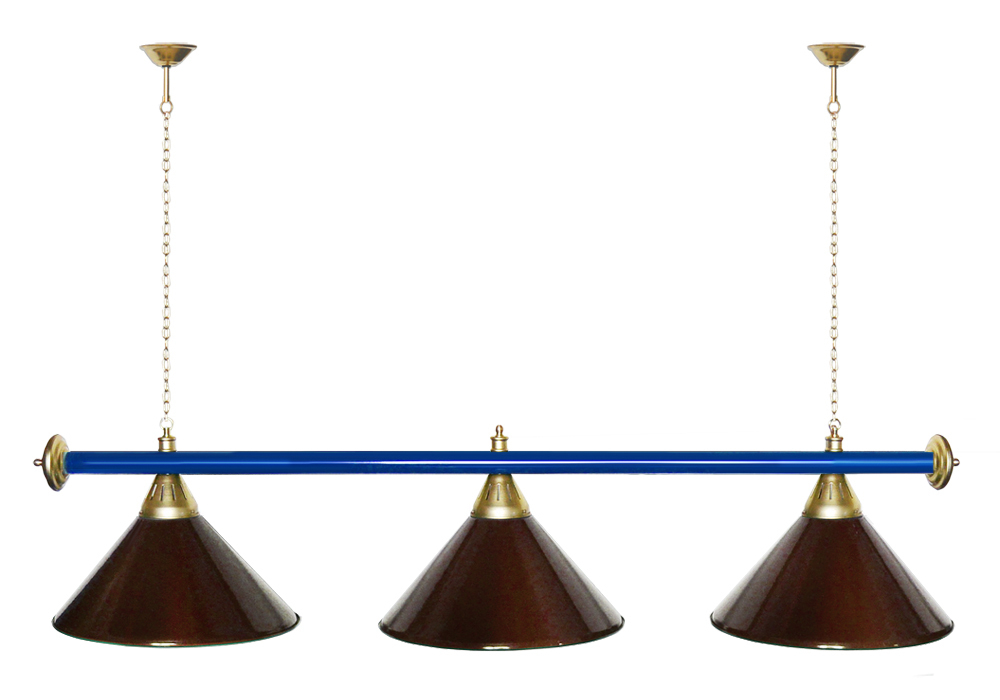 Лампа STARTBILLIARDS 3 пл. (плафоны зеленые,штанга зеленая,фурнитура золото)