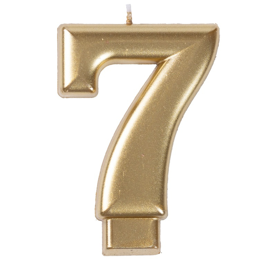 Свечи-цифры Золотые, 8 см
