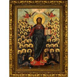 Всемилостивый Спас. Икона Иисуса Христа на холсте.