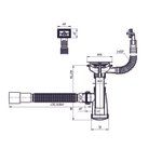 Сифон 3 1/2*40 с прямоуг. переливом, с гофрой 40*40*50 (1450мм) BKG40145 ИНКОПЛАСТ
