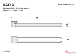 Держатель для полотенца двойной поворотный Colombo Alize B2512 хром