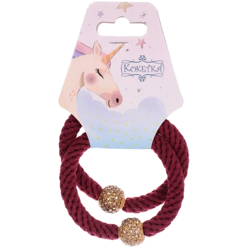 Резинки для волос 2шт «MONAKO - ART», цвет бордовый, d-6см