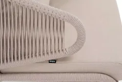 "Милан" лаунж-зона 5-местная плетеная из роупа (веревки), каркас алюминиевый белый, роуп бежевый