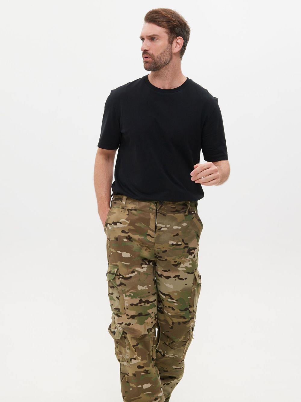 Брюки летние Крафт ткань Смесовая цвет Мультикам