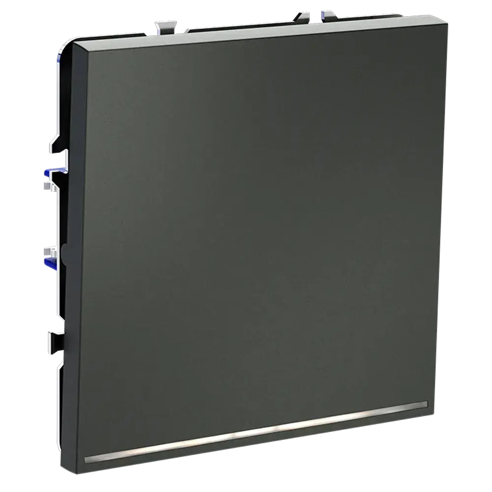 Выключатель встраиваемый VOLTUM S70 одноклавишный с подсветкой 10А, (титан)