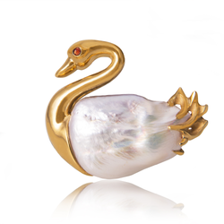 Брошь Лебедь