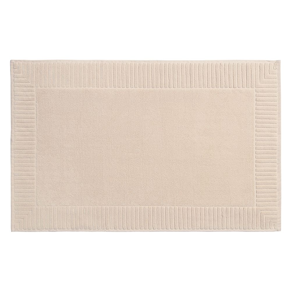 Коврик для ванной с фактурным бортиком кремового цвета из коллекции Essential, 50x80 см