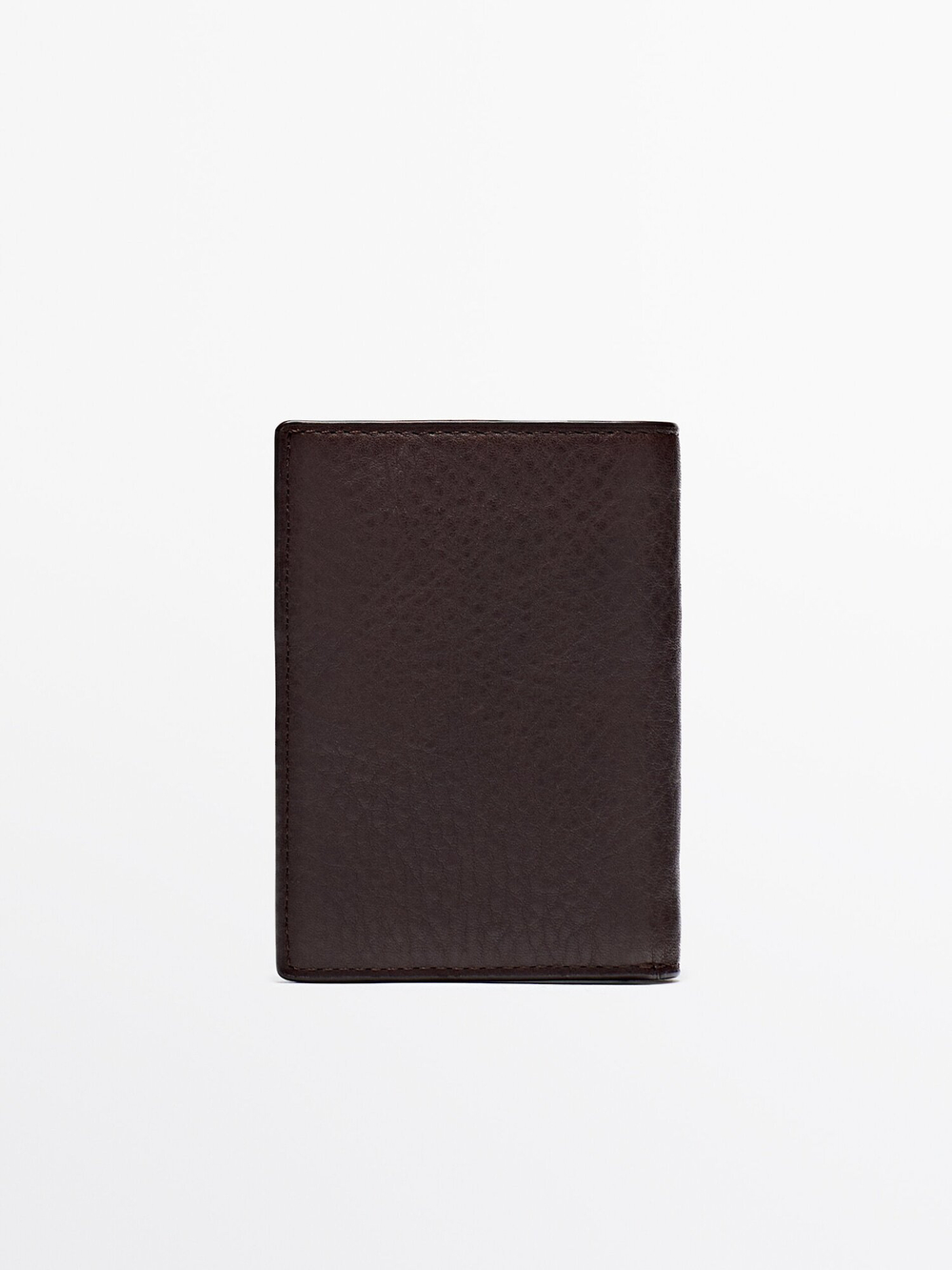 Massimo Dutti Вертикальный кошелек из кожи, коричневый