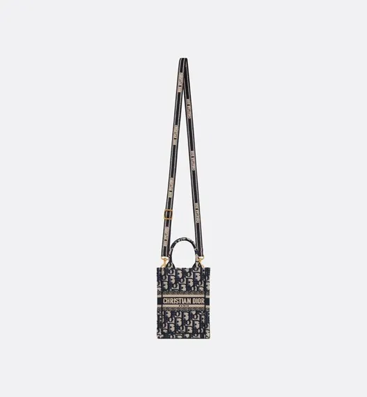 Сумка Dior Book Tote для телефона, модель мини-формата синий