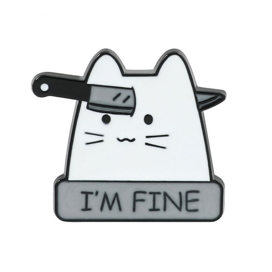 Значок металлический Котейка р-р 3х2,8 см